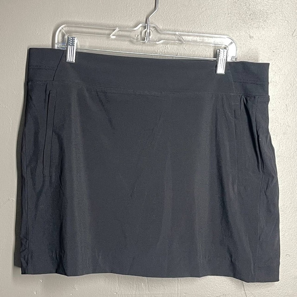 Athleta Soho Skort Womens 16 Black Stretch Athletic Skirt Tennis Golf Pickleball